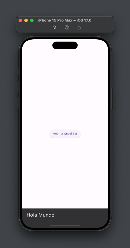 Ejemplo 5 - Agregando un SnackBar