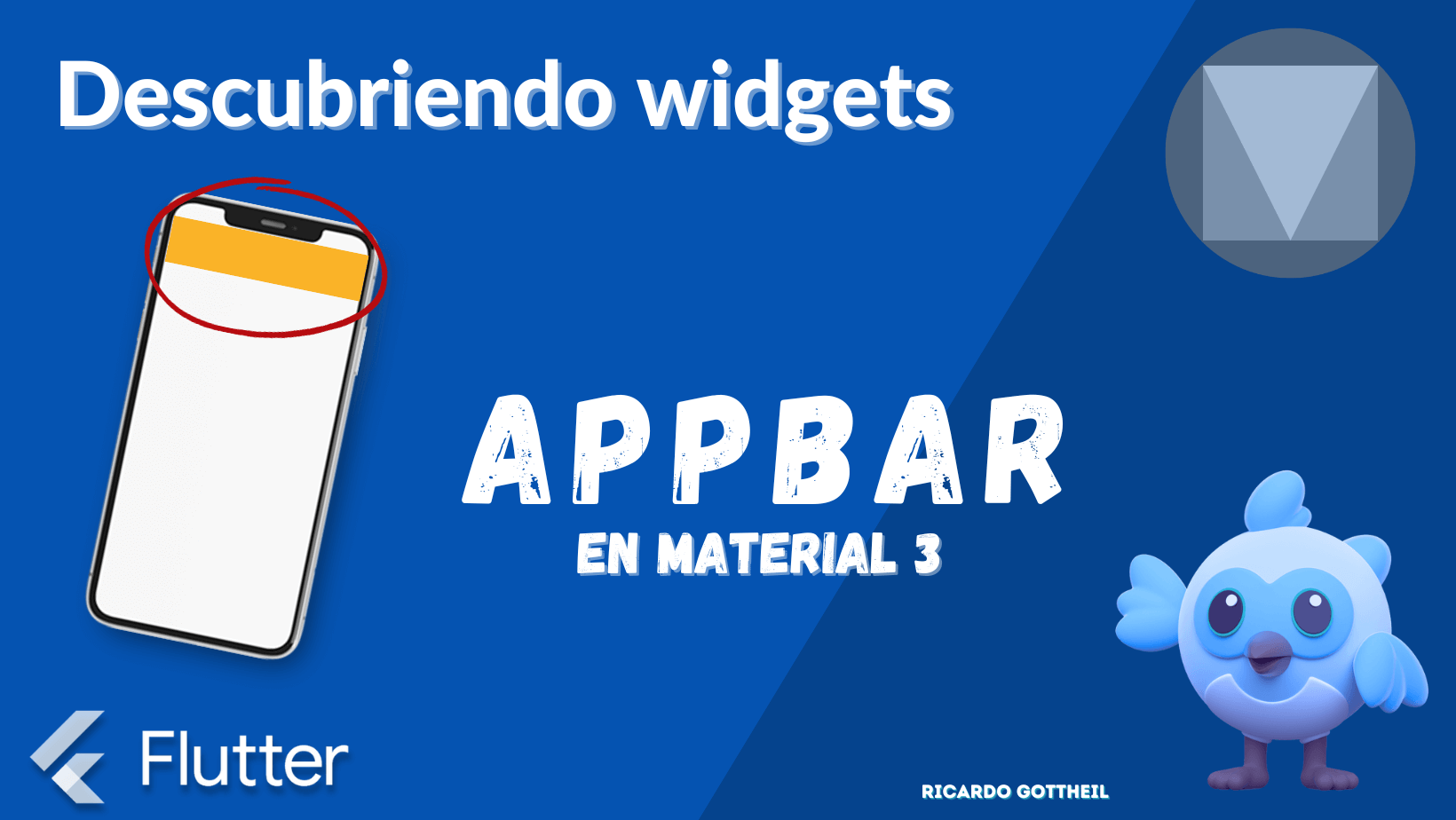 Portada - AppBar en Material 3 - Descubriendo Widgets